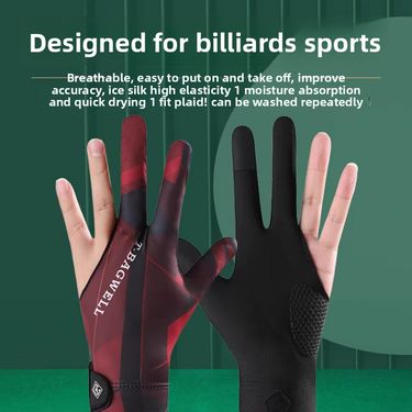 Gloves Full High-end Anti-slip Fingerless Table Tennis Billiard Supplies Thin Snooker Three Finger Breathable_voghion.com