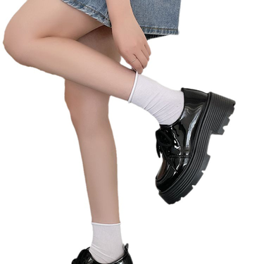 Black JK British small leather shoes for women in autumn 2024, new versatile forest style thick soles and elevated_voghion.com