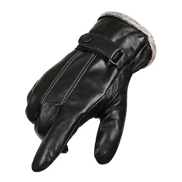 Men's Leather Gloves Direct Sales Fleece Thickened Warm Men's Winter Cold Warm Sheepskin Gloves_voghion.com