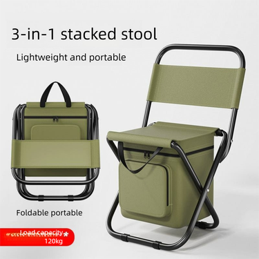 Portable Folding 3-in-1 Leisure Outdoor Camouflage Small Stool Camping Fishing Ice Pack Chair_voghion.com