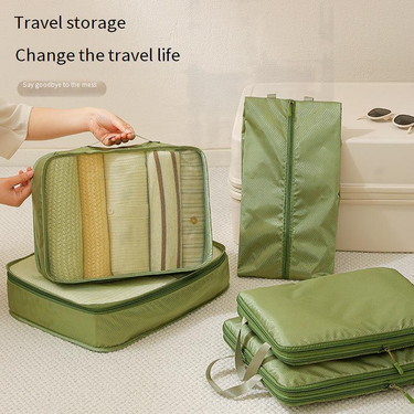 Waterproof Travel Packing Cubes Set - 6-Piece Organizer Bags For Clothes Underwear & Accessories_voghion.com
