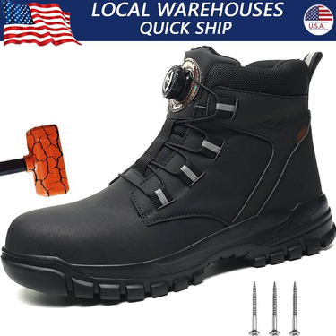 Waterproof Safety Work Boots For Men Indestructible Steel Toe Boots Anti-smash Safety Boots Shoes Wear Resistant Roofing Hiking Shoes_voghion.com