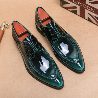 New Men's Brown Business Casual Derby Shoes British Style Lace-up Versatile Brock Men's Shoes Black Suit Banquet Dress Groom Wedding Shoes_voghion.com