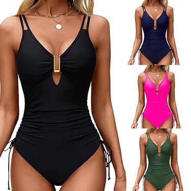 Elegant One-Piece Swimsuit For Women - Trendy High-Cut Swimwear With Adjustable Straps (Sexy & Classy Design Tummy Control)_voghion.com