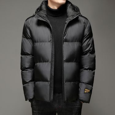 2024 New Men's Clothing Black And Gold Coat Hooded Cotton Jacket_voghion.com