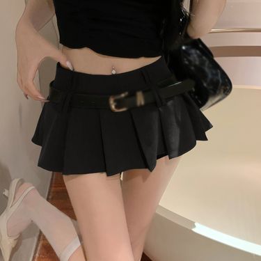 hot selling Women Sexy Pleated Mini Skirt High Waist Summer Ruffle Skirts_voghion.com