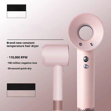 Professional Bladeless Hair Dryer With 500M Negative Ions & Brushless Motor, 4-Speed & Cool/Heat Settings For Salon-Quality Styling_voghion.com
