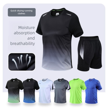 Quick-Dry Suit Summer Short Sleeve Shorts Two-Piece Set Current Batch Men's Sports Track And Field Running Clothing_voghion.com