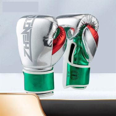 Adult boxing microfiber boxing gloves for professional competitions, latex inner lining, shiny leather training and fitness gloves_voghion.com