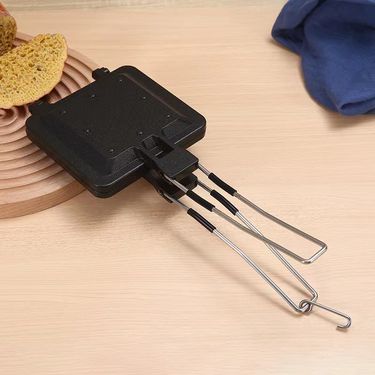 Detachable Foldable Sandwich Home Portable Breakfast Frying Pan Grill Tongs Square Double-Sided Bread Toast Non-Stick_voghion.com