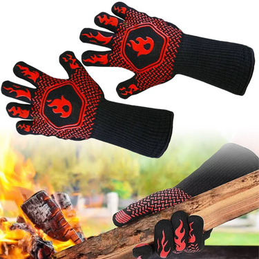 One Piece BBQ Gloves High Temperature Resistance Oven Mitts 500 800 Degrees Fireproof Barbecue Heat Insulation Microwave Gloves_voghion.com
