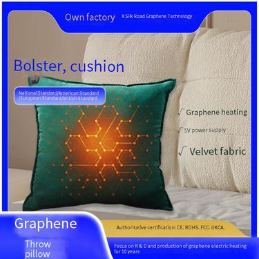 Graphene Heating Pillow - Multipurpose Electric Heating Pad For Neck, Back, Waist & Leg Pain Relief - Soft Velvet Cover_voghion.com