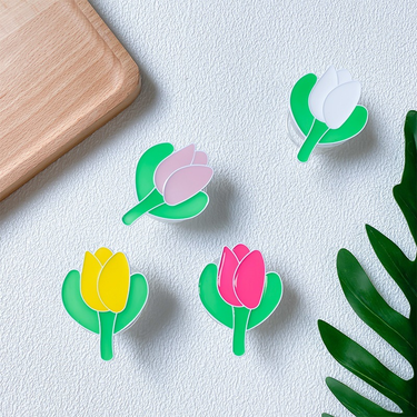 Mobile Airbag Holder Korean Instagram Small Fresh Tulip Flower Phone Case With Decorative Ring Buckle On The Back_voghion.com