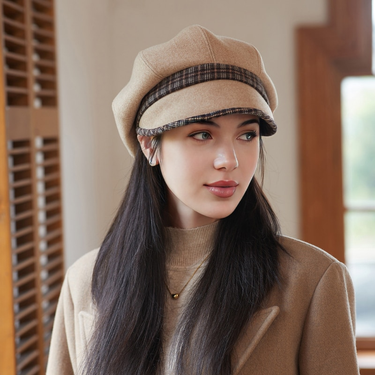Unisex Autumn Winter Newsboy Men And Women Warm Tweed Octagonal Hat For Male Detective Hats Retro Flat Caps chapeau_voghion.com