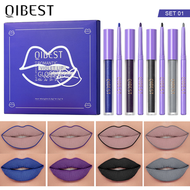 carina QIBEST staining cup non fading glaze+lipliner set for lip decoration_voghion.com