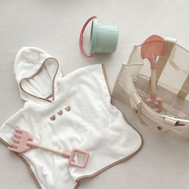 Ins Children's Wearable Bath Towels Baby Absorbent Quick-drying Beach Towels Boys and Girls Pure Cotton Cape Hooded Bathrobe_viptrois.com