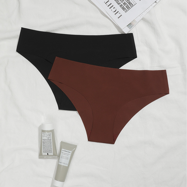 Cross Border Supply Of 7 Colors Seamless One Piece Pure Cotton Crotch Underwear Ice Silk Low Waist Women's Briefs_voghion.com