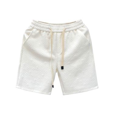 Light Luxury Style White Jacquard Shorts For Summer Fashion Brand Split 2023 New Men's Half Cut Pants_voghion.com