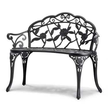 VEVOR Outdoor Bench, 38.8 Inches Metal Garden Bench For Outdoors,480 Lbs Load Capacity Bench, Outdoor Garden Park Bench With Backrest And Armrests, Patio Bench For Garden, Park, Yard, Front Porch_voghion.com