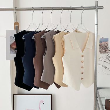 Women's Clothing Vest Women Summer Outer Wear New Style Temperament Single Breasted Waistcoat Top Sleeveless_voghion.com