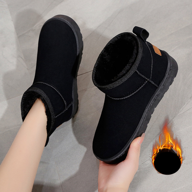 Fashion Casual Thick Soles With Velvet Warm Slip-on Students Cotton Shoes Woman_voghion.com