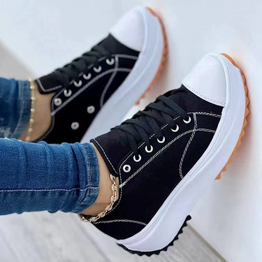 Women'S Casual Canvas Shoes Sneakers Fashion Platform Low-Top Women Single Shoes Thick-Soled Candy Flats Female Canvas Shoes S0001_voghion.com
