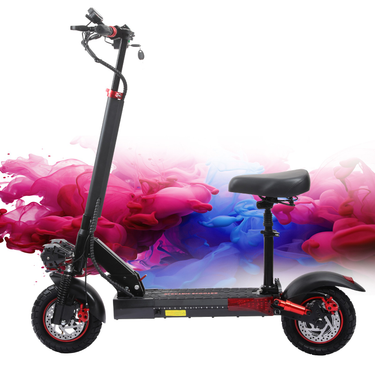 Black Electric Scooter With Seat For Adults 800W, 48V 15Ah Battery Foldable Commuter Electric Scooter_voghion.com
