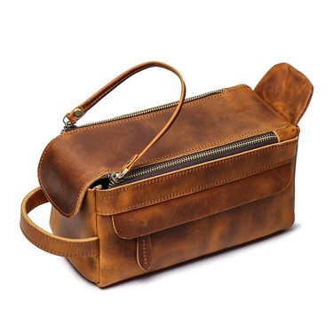 Men's toiletries bag retro multi-functional leather handbag men's makeup bag large capacity crazy horse skin toiletries storage bag_voghion.com
