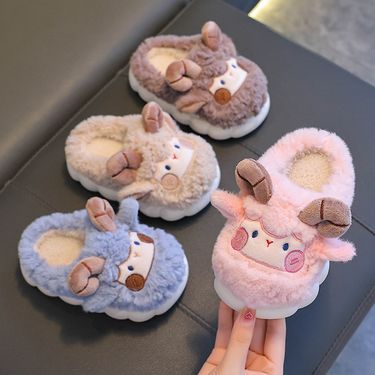 Mother & Kids Kids Winter Slippers With Fleece Lining - Cozy Non-Slip Indoor House Shoes For Boys & Girls (Pink/Light Brown/Dark Brown/Sky Blue)_voghion.com