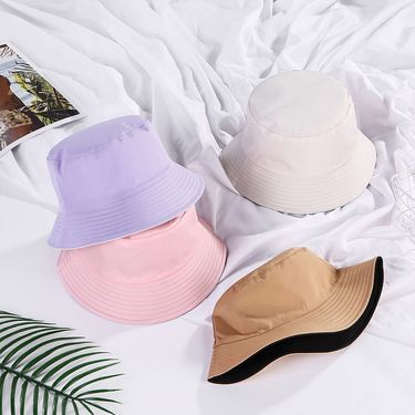 New Arrivals Double-sided Wearing Solid Color Bucket Men Women Reversible Fisherman Hat Summer Panama Cap Sun Fishing Gorros_voghion.com