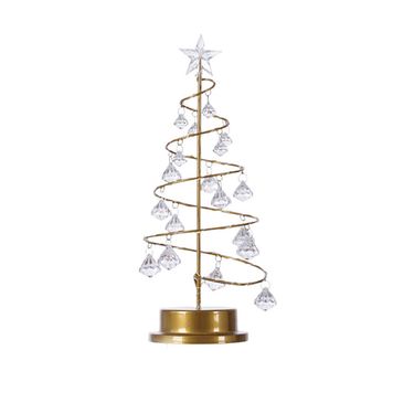Christmas Crystal Tree Lamp LED Pendant Table Lamp Holiday Fairy Lights New Year Xmas Decoration Star Wrought Iron Night Light_voghion.com
