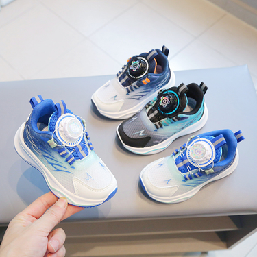 Children's Sports 2025 Spring Autumn Boys Casual Rotating Buckle Girls Running Soft Sole Baby Mesh Shoes_voghion.com