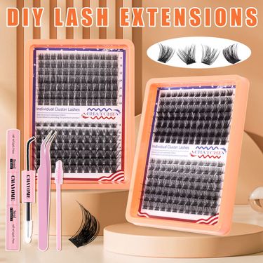 Beauty Essentials False Eyelashes Extension suit Single Tuft of Hair 175 Tufts of Dense Makeup Big Eye D Curled Eyelashes_voghion.com