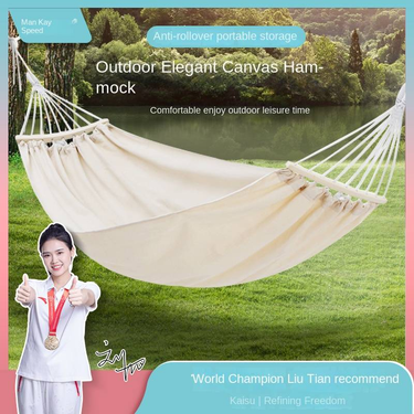 Kay Speed Bent Pole Thickened Canvas Hammock HH25m White_voghion.com
