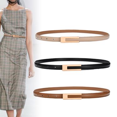 Korean Small Women's Black Simple Versatile Trouser Belt Decoration With Skirt, Suit, Jeans, Belt, And Thin Style_voghion.com