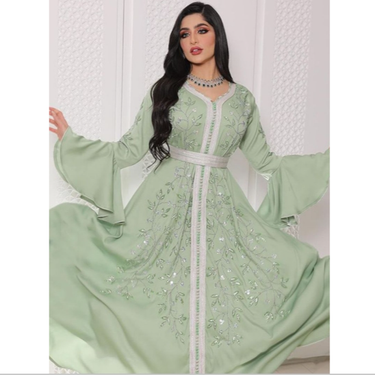 Women's Middle East hot diamond kaftan robe dress_voghion.com