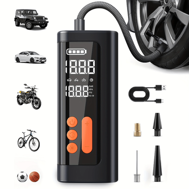 150PSI Digital Air Pump - 3X Faster Auto-Stop Inflation For Cars, Bikes & Sports Balls With Rechargeable Battery_maomaolike.com