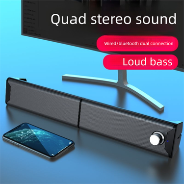 Saida Computer Desktop Home Laptop TV Wired Long Strip Subwoofer High Volume Speaker_voghion.com