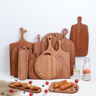 Wooden Serving Platter – Steak Board Pizza Tray & Dessert Plate For Home Dining_voghion.com
