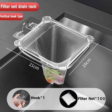 304 Stainless Steel Kitchen Filter Net Drain Rack Sink Strainer Drain Fruit Vegetable Drainer Sink Filter Shelf Sink Drain Stand_voghion.com