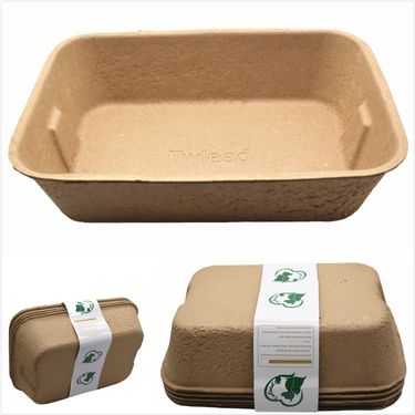 Disposable Cat Litter Box (5 Pack of Trays) Eco Friendly 100% Recycled Paper Cat Tray (Shipment From FBA)_voghion.com