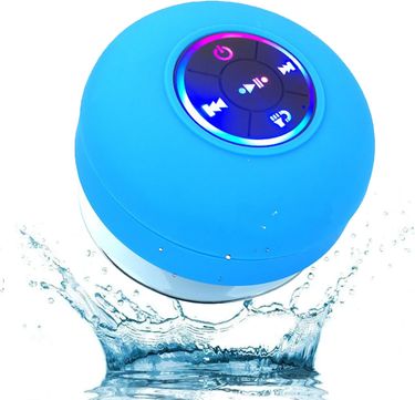Mini Bluetooth Shower Speaker Waterproof, Durable Portable Waterproof Speaker For Shower With Suction Cup/Led Light, For Bathroom, Party, Beach_voghion.com