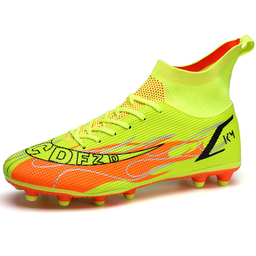 2022 Large size New FGTF Men's Breathable High Top Long Short Nail Football Grass Training Shoes_voghion.com