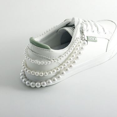 Three layer high gloss pearl handmade fishing line woven shoe chain geometric high grade foot ornaments_voghion.com