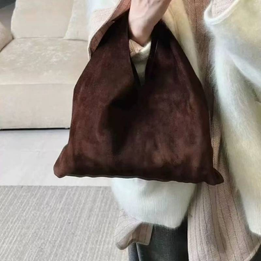 Hot Russia Soft Lamb Cashmere Large Triangle Tote Winter 2025 Genuine Leather Veet Women Underarm Shoulder Bag Handbag_voghion.com