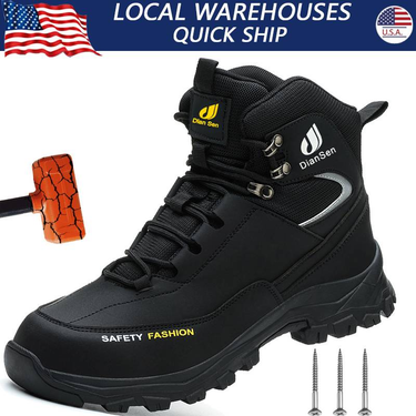 Safety Shoes Men Steel Toe Work Shoes Anti-smash Anti-puncture Indestructible Shoes Protective Boots Advanced Non-slip Traction Protective Boots_voghion.com