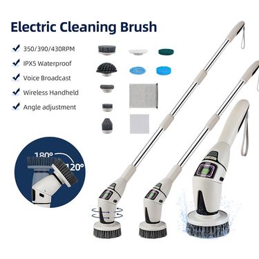 Electric Cleaning Brush 10 In 1 Electric Cleaning Brush Cordless Rotary Clean Brush Shower Cleaning Brush_voghion.com