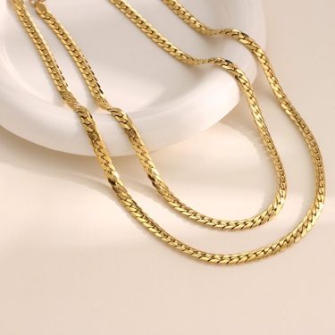 Titanium Steel French Cuban Chain Hip-Hop Necklace Versatile High-Quality Vacuum Electroplated Real Gold Jewelry_voghion.com