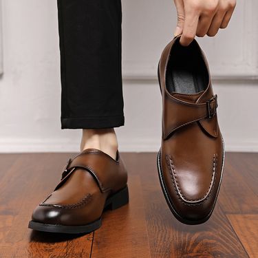 2024 Spring And Autumn New British Style Buckle Slip On Business Leather Shoes Men's Formal Shoes Office Professional Men's Shoes_voghion.com
