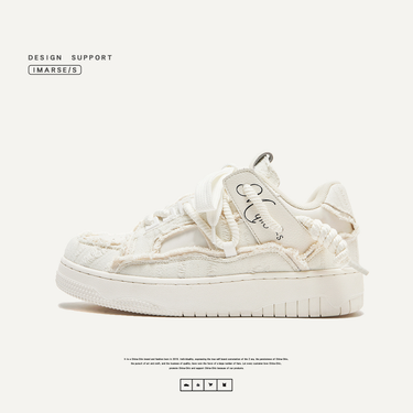 Destruction aesthetic series thick soled height increasing sneakers men's shoes trendy shoes men's and women's couple shoes white shoes_vogvips.com